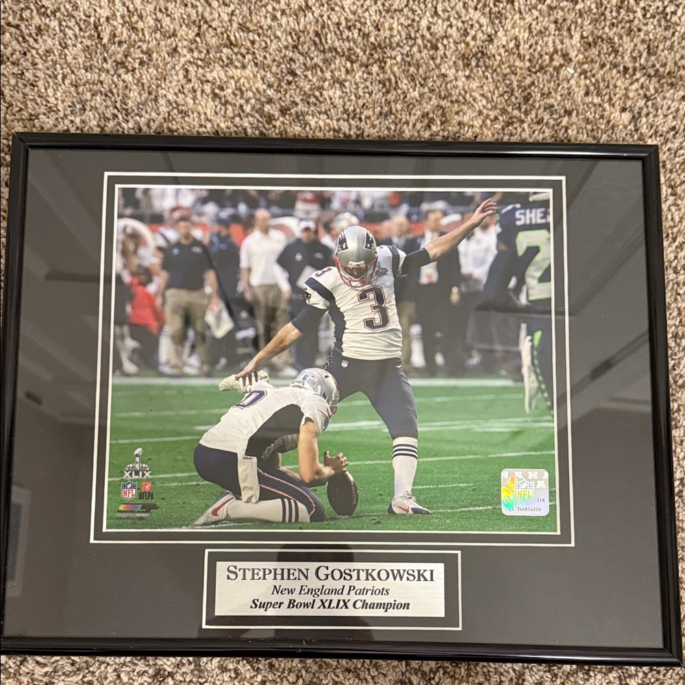 NFL Black Framed Stephen Gostkowski Photo